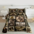 thumbnail image 2 of Manfei Hunting Wolf Animal Full Size Comforter Sets, Rustic Farmhouse Bedding Comforter Set, Brown Plaid Bedding Sets, Super Cozy Room Decor Reversible 3pcs, 2 of 8