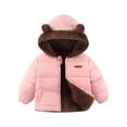 thumbnail image 3 of Coerni Toddler Fleece Jacket, Warm Cotton Baby Winter Coats, Kids Hooded Outerwear for Boys Girls 1-8 Years Kids Snow Jacket, 3 of 4