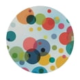 thumbnail image 2 of Nawypu Modern Abstract Edged Table Cover, Watercolor Style Colorful Circles Pattern Wipeable Table Cloth Cover for Holiday Home Picnic Party Wedding Buffet Parties Camping Round, 2 of 7