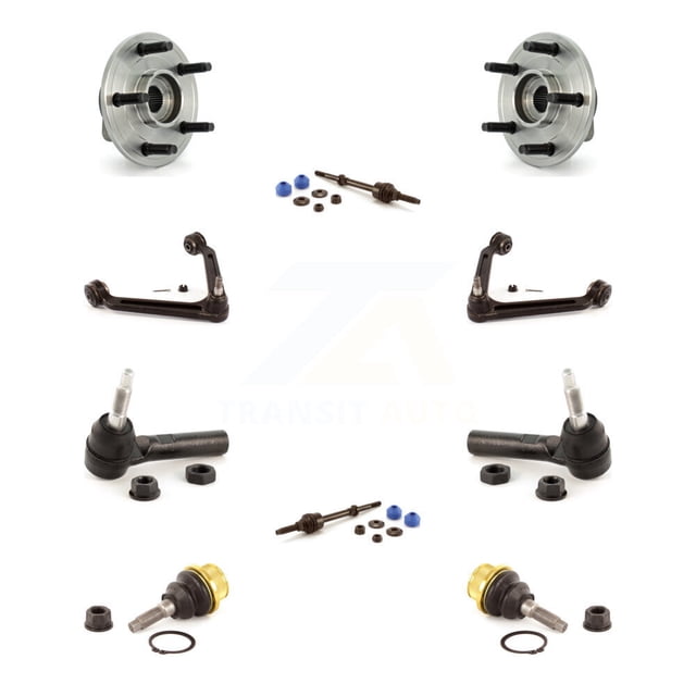 Transit Auto Bras de Commande avant avec Rotule Kit de Barre de Oscillation (10 Pcs) pour Voiture 2002-2005 Dodge Ram 1500 RWD 2 Roues ABS avec 5 Roues à Crampons K7T-110364