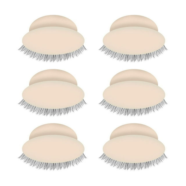 6 piezas herramienta de maquillaje de extensión de pestañas silicona extraíble falso Yuyangstore Práctica de pestañas rosa