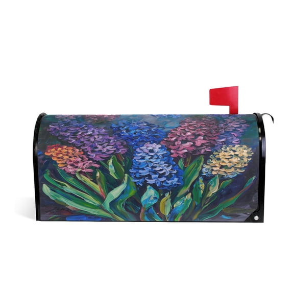 Mailbox Covers Magnetic Large Size Post Box Cover Wrap Outside Waterproof Home Yard Garden Decor Color Hyacinths Flower 25.5x21