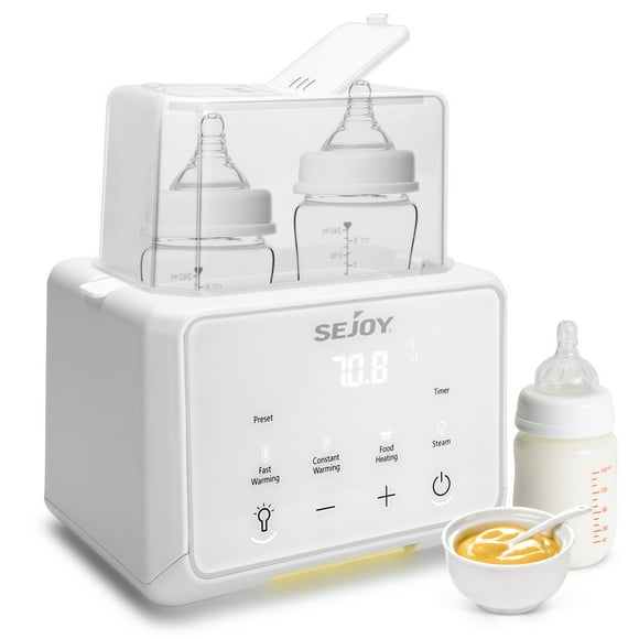 SEJOY Baby Bottle Warmer for Breastmilk, 6-in-1 Fast Baby Food Heater with LCD Display, Accurate Temperature Control