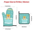 thumbnail image 2 of Honeii Dogs Loves Bath Pattern Oven Mitts and Pot Holders, Silicone Oven Gloves,500 F Heat Resistant Oven Mitts Sets, 4PCS, 2 of 6