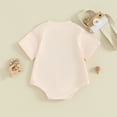 thumbnail image 3 of Bagilaanoe Newborn Baby Girl Boy Summer Rompers Letter Embroidery Short Sleeve Bodysuits 3M 6M 12M 18M Infant Casual One Piece Short Jumpsuit, 3 of 7
