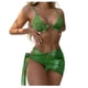 thumbnail image 1 of Bikini sólido con correa para mujer, Bikini con escote en V profundo, conjunto de traje de baño dividido cómodo, traje de baño de tres piezas OAVQHLG3B Store  lin121212, 1 of 4