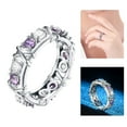 thumbnail image 4 of Dujiujun Faux Diamond Ring Shiny Crossed Ladies Crossover Two-tone Zircons Ring Party Supply, 4 of 7