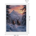 thumbnail image 2 of Diamond Art Kits for Adults - Elk Snowy Mountain Sunset Scene 5d Diamond Painting for Adults, Diamond Art for Adults Beginners, Frameless Diamond Painting Kits for Adults for Home Wall Decor, 2 of 7