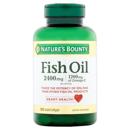 Nature's Bounty Fish Oil Omega-3 Softgels, 2400 Mg + 1200 Mg Omega-3, 90 (The Best Fish Oil Pills)