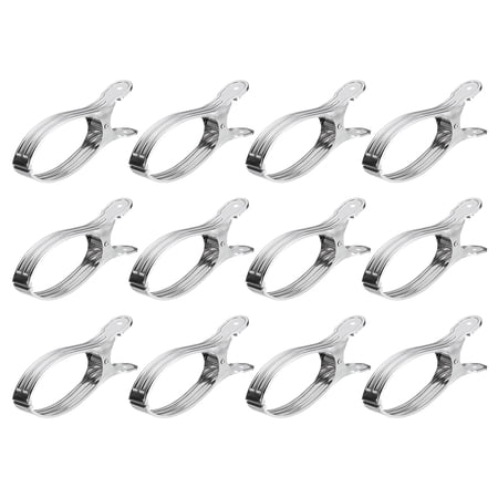 Uxcell 12Pack Stainless Steel Clothespins Beach Towel Clips Windproof Laundry Pegs 160mm
