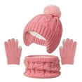 thumbnail image 4 of Xyant Hat Gloves Scarf Set Kids, Toddler Girl Boy Fleece Lined Beanie Knit Neck Mittens Children Christmas Gifts (Pink,3-10 Years）, 4 of 4