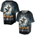 thumbnail image 3 of Happy Halloween Rat Terrier Witch Pumpkins Bats All Over Print 3D Baseball Shirt Ratty Dog Lover Softball Sport - 13012, 3 of 6