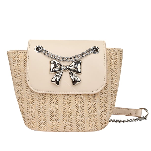 Bolso cruzado elegante Ndcxsfigh tejido paja Con Lazo y Correa Cadena