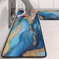 thumbnail image 2 of Kitchen Rugs Sets Of 2,Blue White Gold Marble Pattern Anti Fatigue Kitchen Mat Rugs Non Slip Washable,Decorative Kitchen Floor Mats for Kitchen,Sink,Laundry,17"x47"+17"x47", 2 of 5