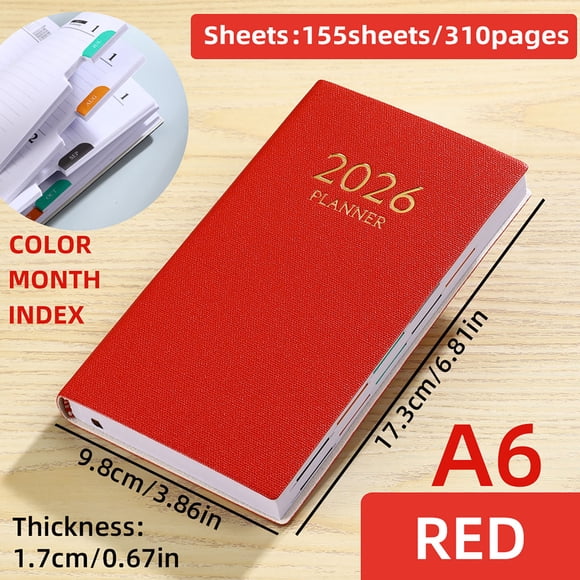 Mini agenda organizadora A6 | Calendario diario | Diario de viaje | Libreta portátil para notas escolares y de oficina | Cuaderno de escritura para estudiantes y profesionales | Idea de regalo