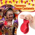 thumbnail image 4 of 1 Pair Spanish Castanets Flamenco Castanets with String Traditional Wood Hand Percussion Castanets, 4 of 5