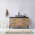 thumbnail image 2 of Trento 48" Black Sintered Stone Top Concrete Sink North American Oak Bath Vanity, 2 of 9