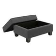 thumbnail image 4 of Stockton Accent Chair with Ottoman Set in Charcoal Gray Herringbone Fabric, 4 of 9