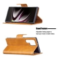 thumbnail image 2 of Wallet Case for Samsung S22 Ultra, Retro Solid Color Premium Leather Credit Card Holder Wallet RFID Blocking Case with Wrist Strap Stand Magnetic Flip Cover for Samsung Galaxy S22 Ultra, Yellow, 2 of 9