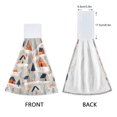 thumbnail image 3 of Yayeee Kitchen Hanging Hand Towels Set of 2 with Loop Bathroom Absorbent Tie Towel, Cartoon Gray Houses, 3 of 7