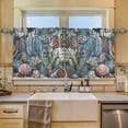 thumbnail image 2 of Yayeee Kitchen Curtains Tier Set of 2 Light Filtering 57"x36" Over Sink Window Panels, Sea Plants Pattern, 2 of 7