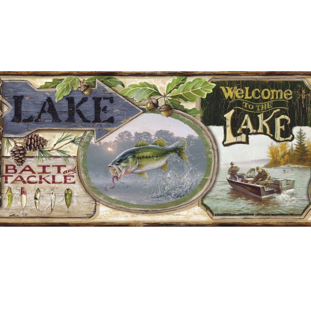 878319 Gone Fishing Wallpaper Border HTM48442b - Walmart.com - Walmart.com