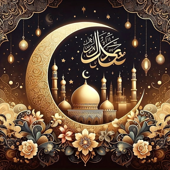 Diamond Painting Kits for Adults Crescent Mosque Full Drill DIY Diamond Art for Adults Beginners Picture Art Crystal Painting for Home Wall Decor
