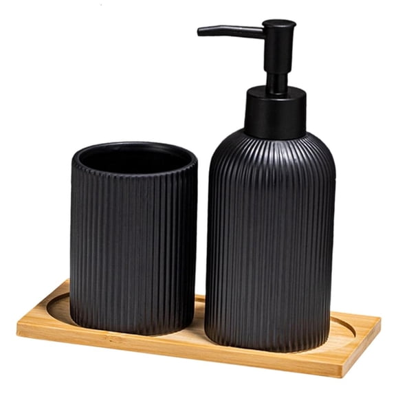 LAIQIEN Modern Soap Dispenser Set Storage Tray Toothbrush Holder Home Decoration 3Pieces