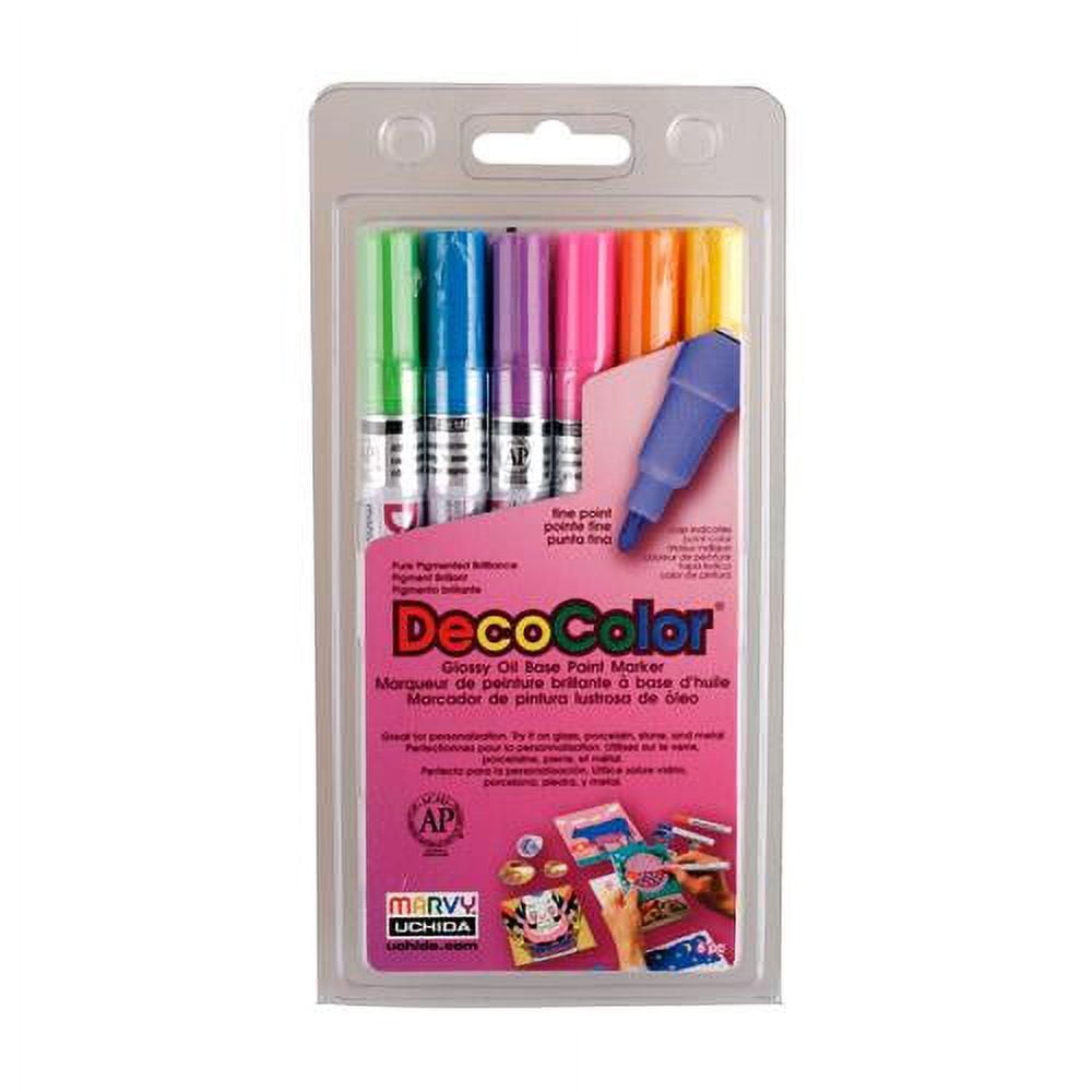 Marvy DecoColor Glossy Paint Marker: Hot Colors, 6 pack