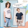thumbnail image 2 of Boy's Belt Kids Canvas Web Belt Football Belt with Double D-ring Buckle Back to School Gift, 2 of 7