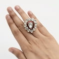 thumbnail image 4 of 1.75 CTW Natural Diamond Polki Red Enamel Mother's Day Gift Cocktail Ring 925 Silver Jewelry, 4 of 4