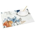 thumbnail image 2 of SUNOLIFE Fall Autumn Placemats Set of 4,Blue Watercolor Pumpkins Fabric Table Place Mats 12x18 inch, 2 of 4