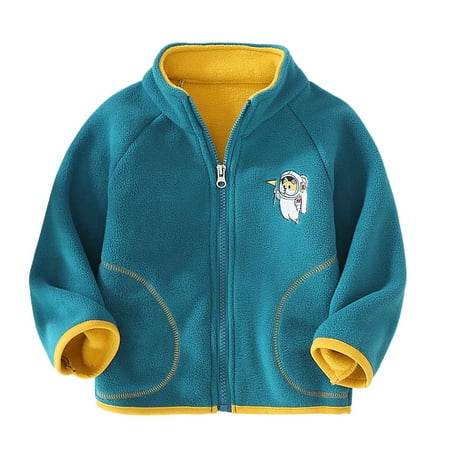 

ZHUASHUM Toddler Boys Girls Long Sleeve Solid Color Winter Zippered Coat Jacket Thicken Windproof Warm Outwear