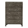 thumbnail image 3 of Maklaine Transitional Engineered Wood 5 Drawer Chest in Gray, 3 of 5