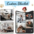 thumbnail image 5 of Personalized Custom Blanket with Picture Text Customized Memorial Gifts Blankets Using My Own Photos Customize Memorial Gifts for Father Mother Day (Seven photos, 60x80in(152.4x203.2cm)), 5 of 5