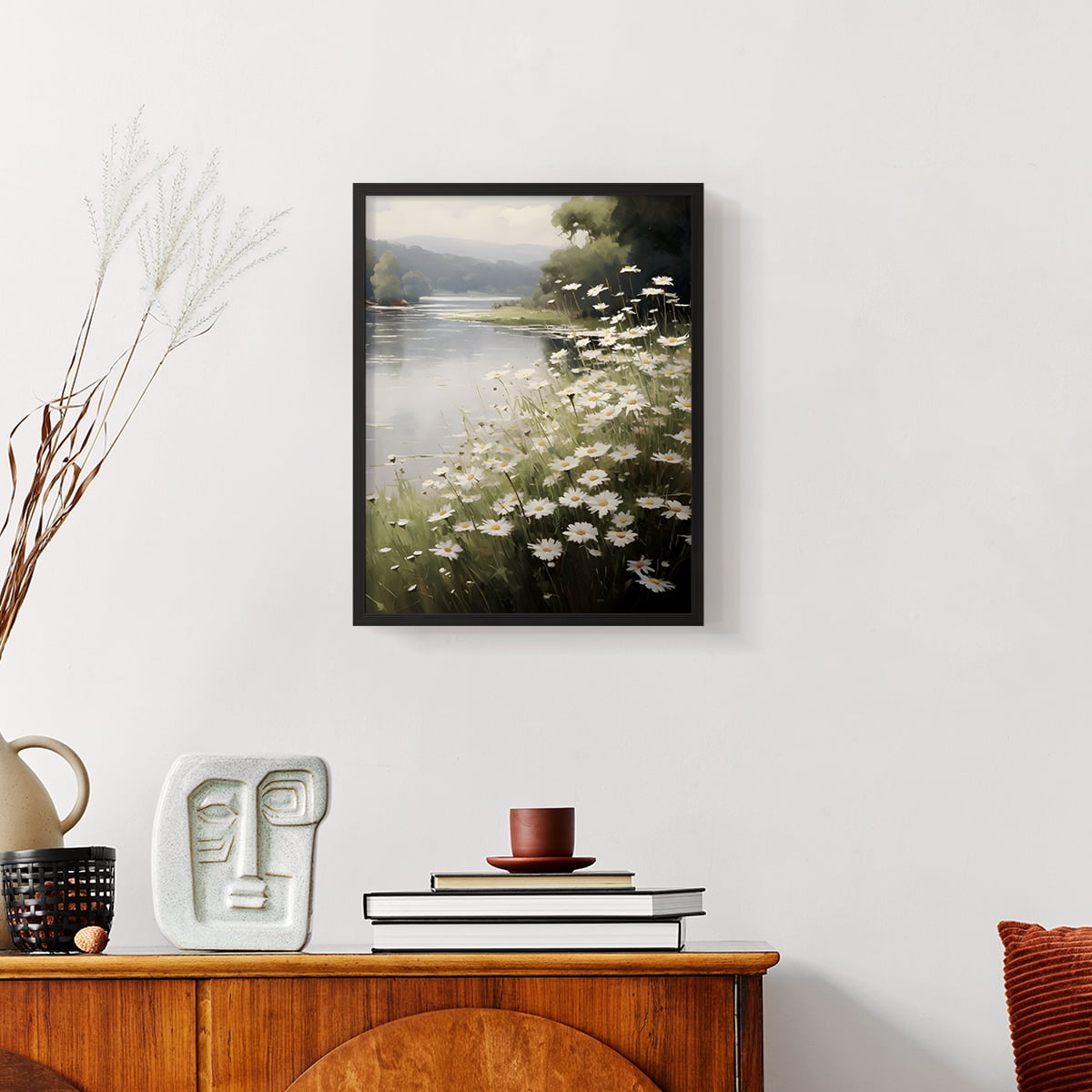 Vintage Floral Print CCXCVII - 14in. x 11in. Vintage Framed Print in Black Wood Frame