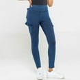 thumbnail image 5 of YDFCWXW Womens High Rise Folds Casual Leggings Jeans Cargo Pants with Pockets Streetwear Blue, XL, 5 of 8