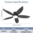 thumbnail image 4 of Tower Fan 42-inch 5-blade high-airflow easy-install plug-in ABS blade ceiling fan light,Box Fan, 4 of 13