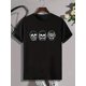 thumbnail image 2 of Lifestyle Graphic playera de manga corta estándar para hombreMen's Skull Print Round Neck Short Sleeve T-shirt, Gothic Casual Fashion Graphic Loungewear Pajamas Top For Summer Tee For Adult, Men, W, 2 of 6