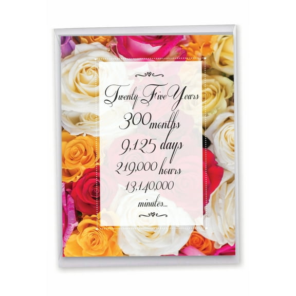 1 Large 25th Happy Anniversary Greeting Card (8.5 x 11 Inch) - Time Count Milestones 25 J9437MAG-US