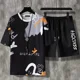 thumbnail image 5 of Conjunto de pantalones cortos para correr para hombre, estampado de alfabeto, jogging, ajuste regular, camiseta para hombre, conjuntos cortos, moda esencial para hombre 2024 XL, 5 of 5