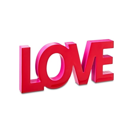 Valentine's Day Red Love Wood Tabletop Decoration, 6", by Way To Celebrate