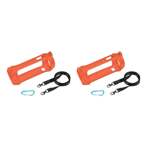 Sidaley Funda protectora de silicona para altavoz Charge 4, funda protectora portátil de silicona para montañismo, accesorio para altavoz Naranja 2piezas