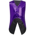 thumbnail image 2 of YUUMIN Kids Boys Shiny Dance Vest Sequin Disco Party Dress for Stage Performance Fancy Show Waistcoat Purple 12, 2 of 4
