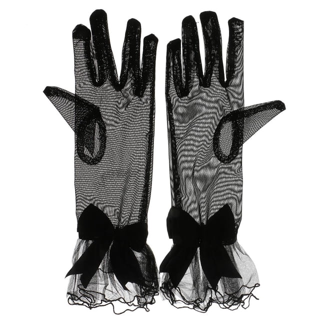 Accesorio Nupcial Guantes Nupciales De Negra Corta Formal Del BLESIY Guantes