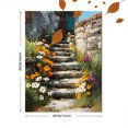 thumbnail image 3 of Secret Garden Wildflower Steps Canvas Print, Cottagecore Rustic Floral Painting, Elegant Above Bed Bedroom Decor, 3 of 8