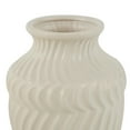 thumbnail image 6 of DecMode 5"W, 6"H Abstract Small Textured Cream Ceramic Vase with Varying Shapes and Patterns, Set of 3, 6 of 10