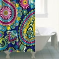 thumbnail image 4 of Classic Paisley Bohemian Curtain 72x72 Inches, Quick-Dry Polyester with Hooks, Vintage Colorful Floral Pattern for Bathroom Decor, 4 of 5