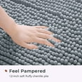 thumbnail image 3 of FRESHMINT Chenille Bathroom Rugs Non-Slip Bath Mat 24'' x 17'', Washable Soft Shower Mat, for Bathroom Floor & Tub Fluffy Shag Bath Rugs, Durable Thick Water Absorbent Shower Rugs, Sky Gray, 3 of 7