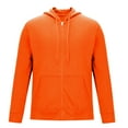 thumbnail image 4 of Afuyipoi Young Men's Hoodie Full Zip Hooded Jacket, Slim Fit Warm Winter Athletic Sweatshirt Orange XL, 4 of 6